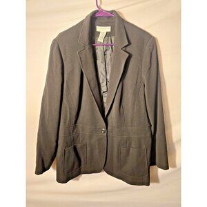 Sag Harbor Stretch Womens Plus Size 16W 1X Black Suit Jacket Blazer Office